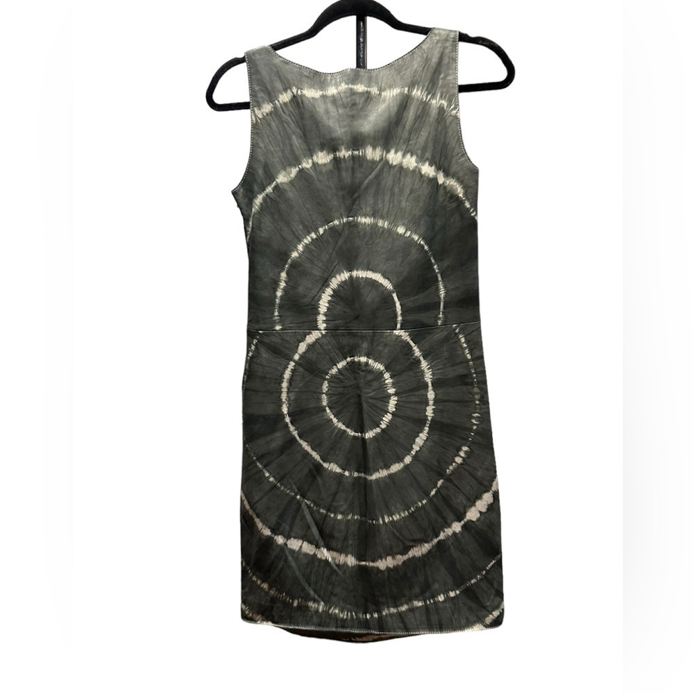 Tory Burch  Leather Dress Greystone  Shawna Tie-Dye Night Out Size 0 - Picture 8 of 16